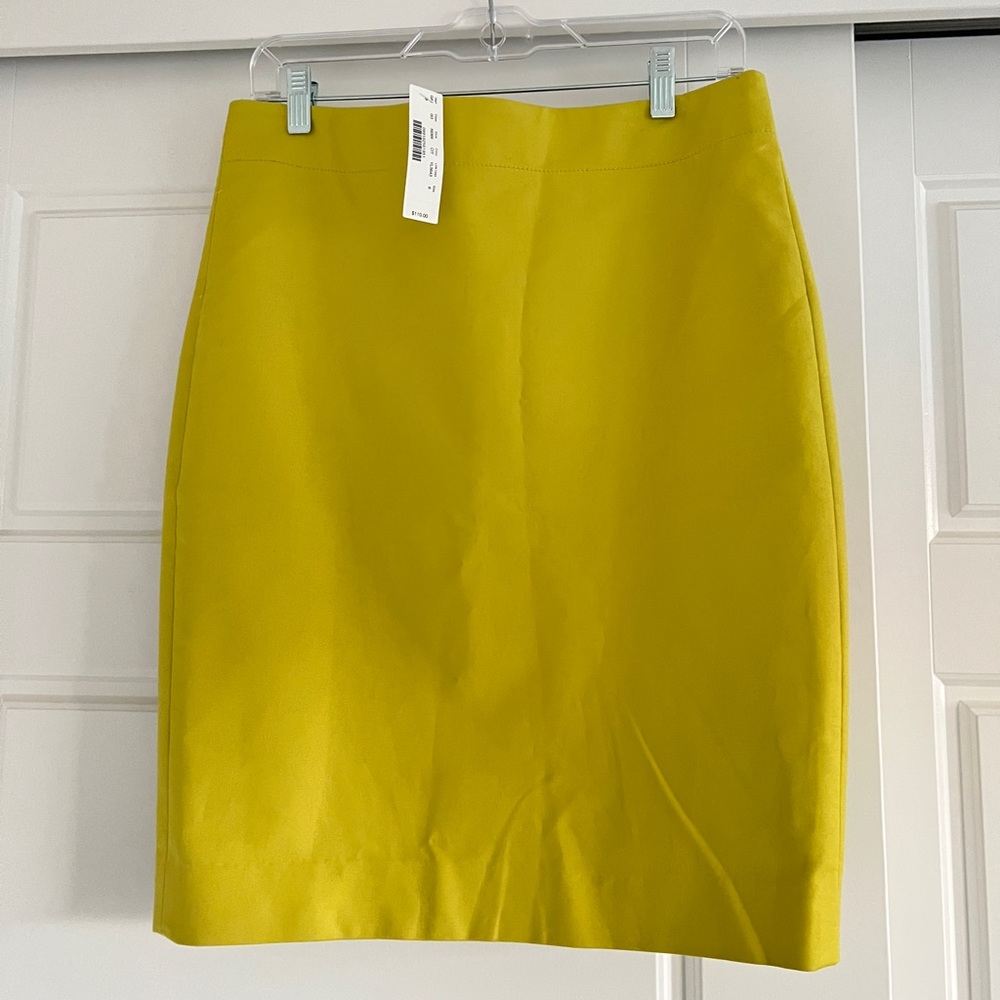 Jcrew Women’s Original No. 2 Pencil Skirt Citron Yellow Size 6 NWT